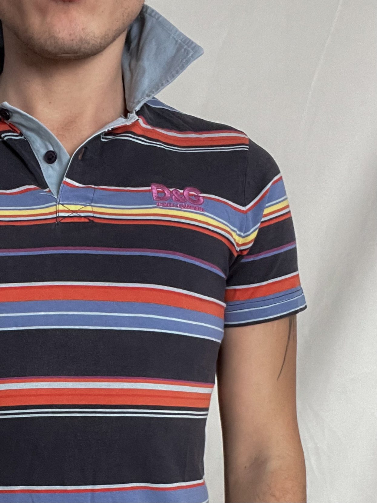 Dolce Gabbana stripped polo