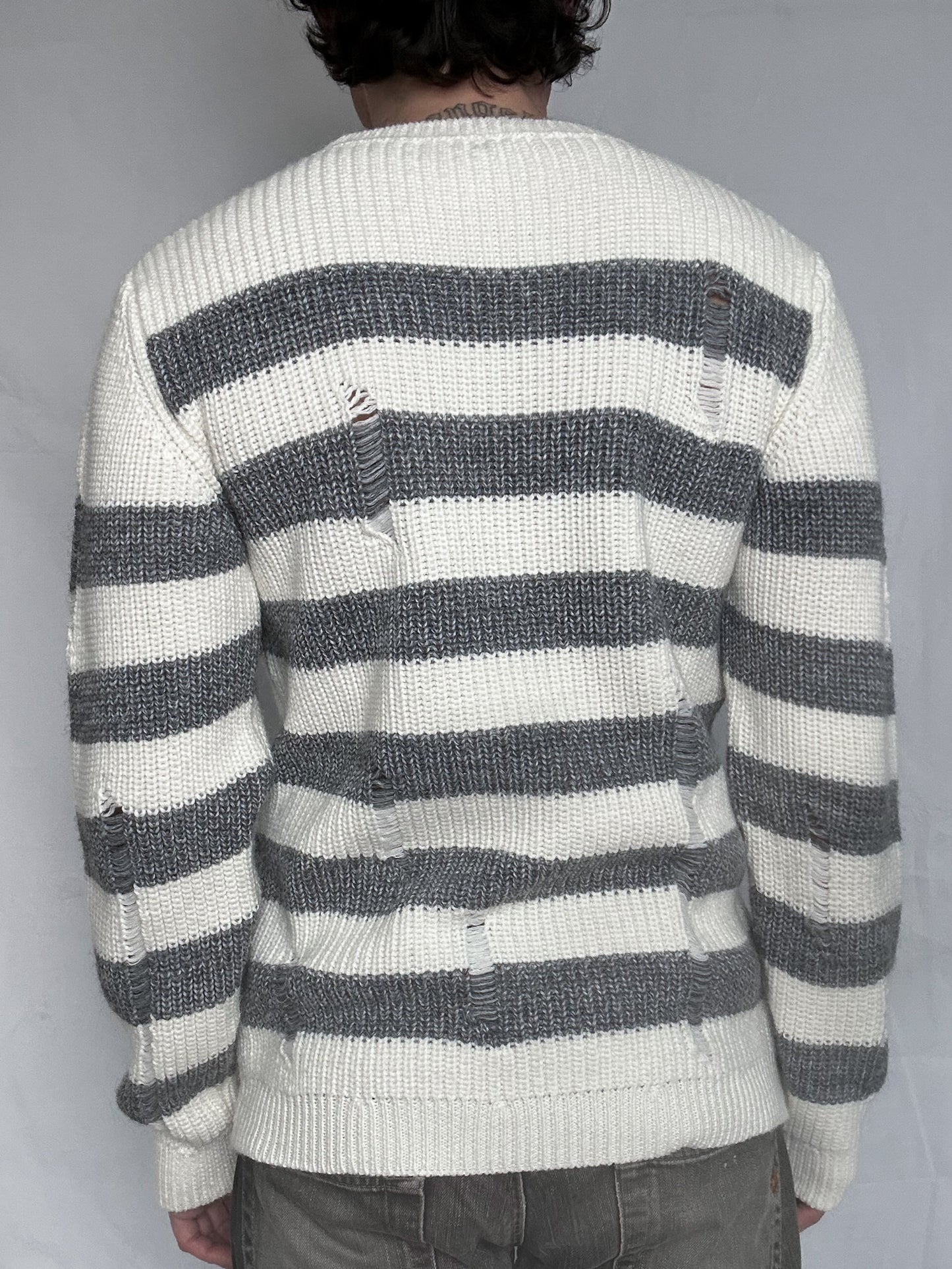 ripped stripped knit