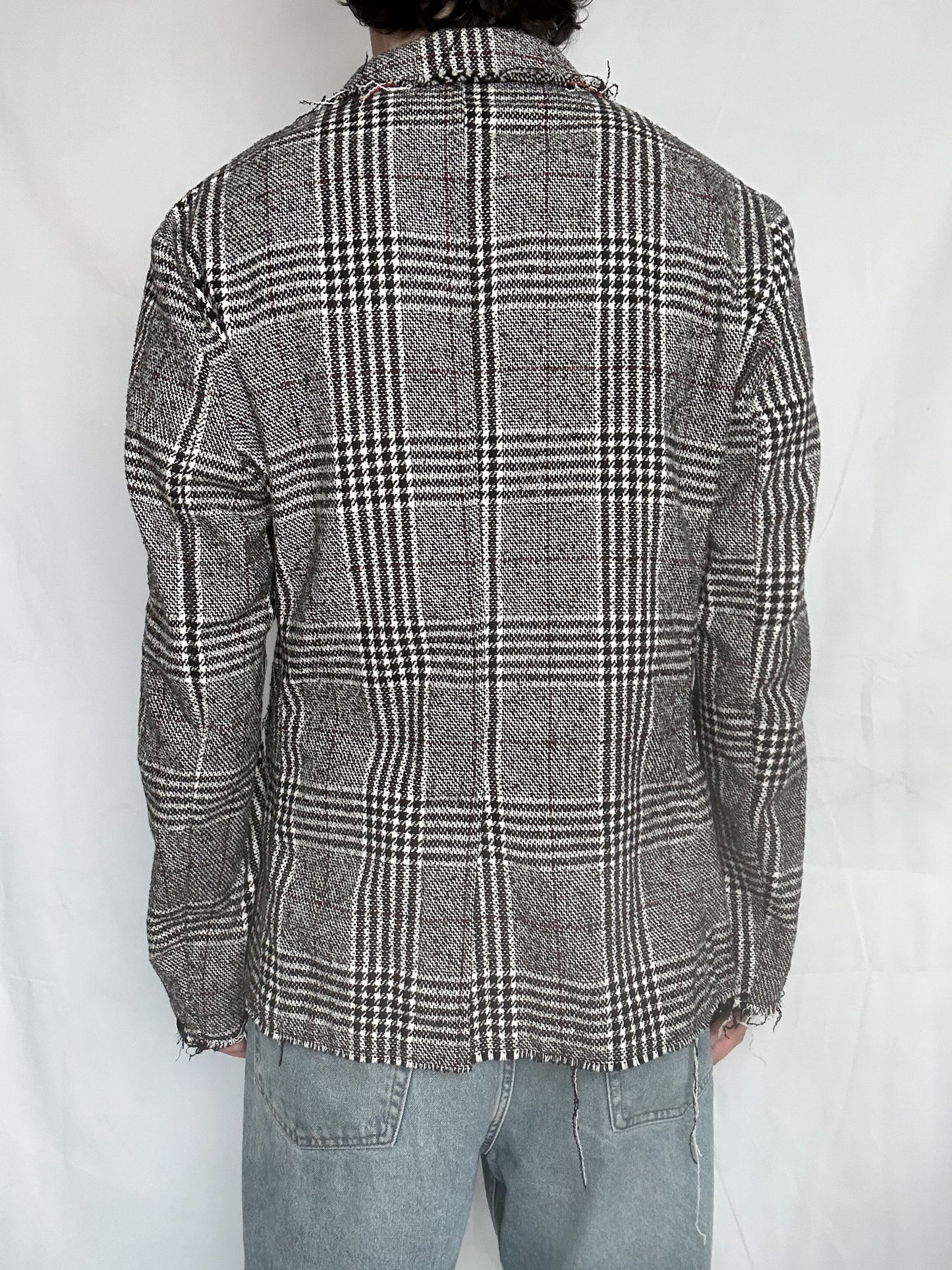 grunge checked blazer