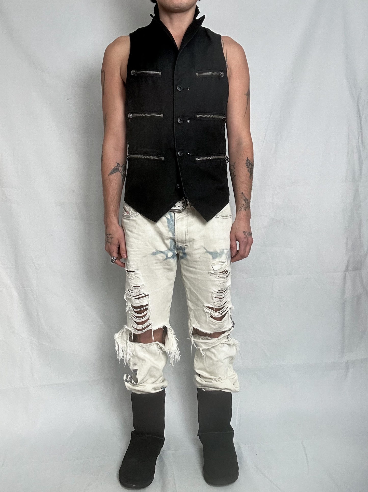 multiple zipped vest