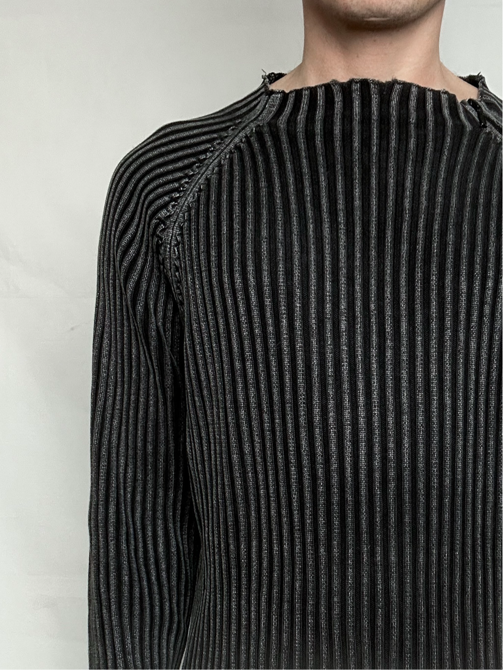 ribbed double zip knit