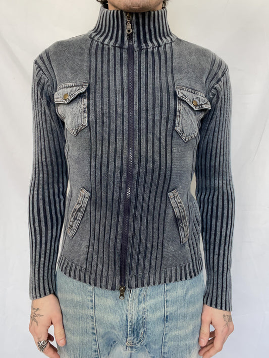 ribbed zipped knit