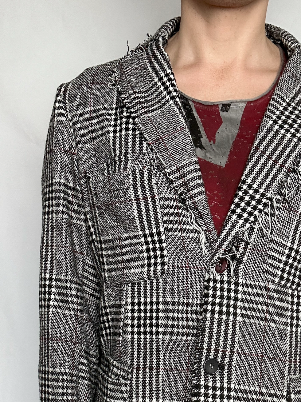 grunge checked blazer