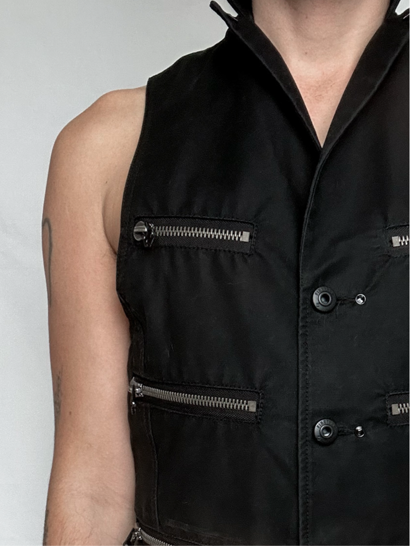 multiple zipped vest