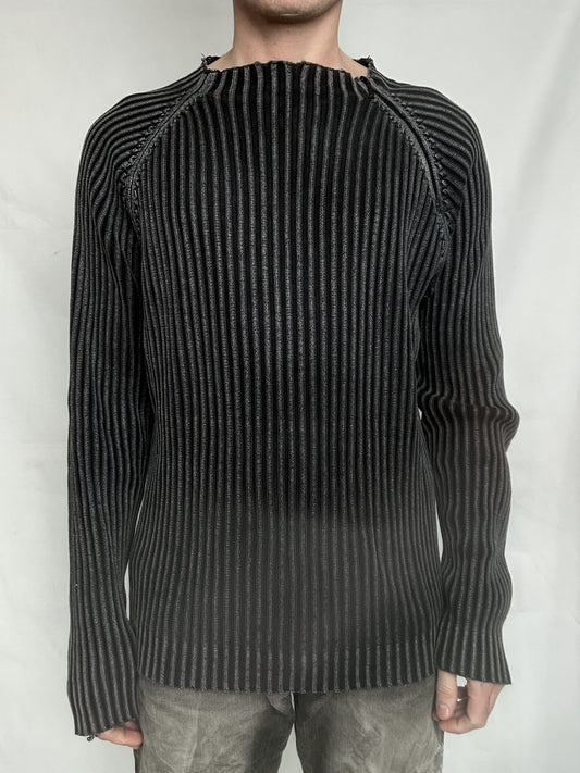 ribbed double zip knit