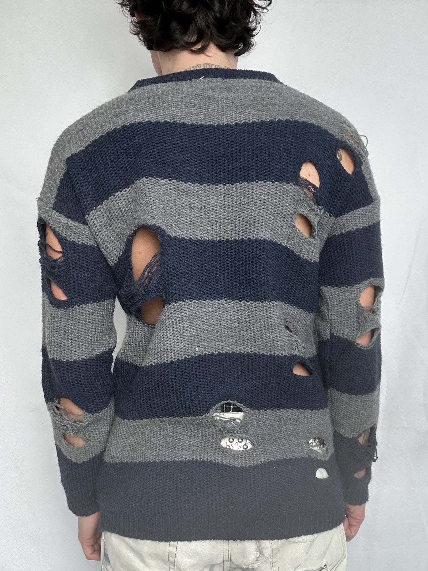 ripped stripped knit