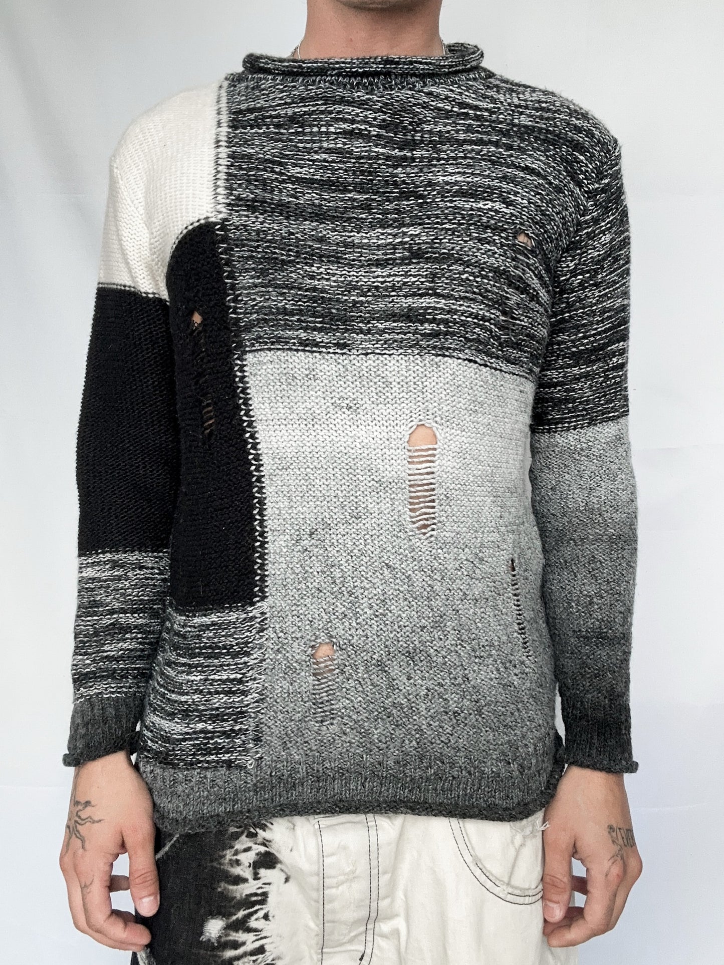 distressed knit